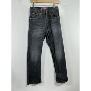 Boys Youth Lee Slim Straight Leg Faded Black Jeans 16 R